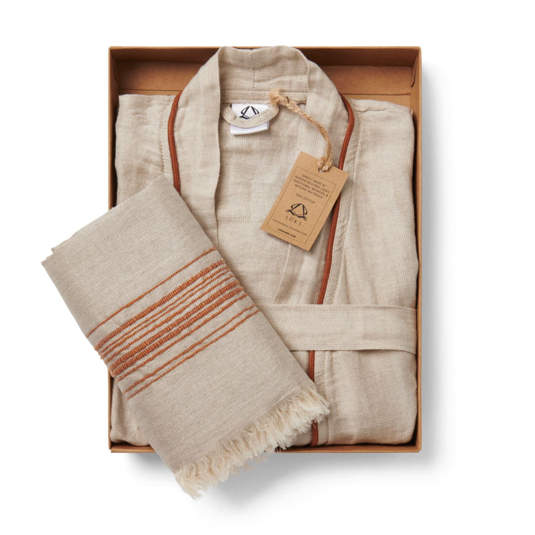 Ceren Luxury Linen Gift Set Tobacco Luks Linen