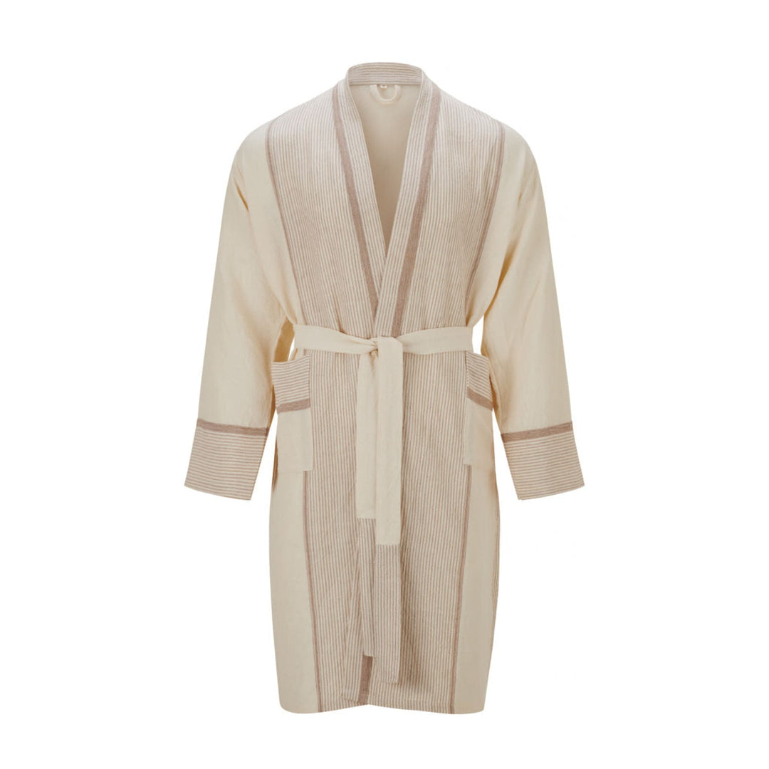 beige dressing gown Mete Hand Loomed Cotton Dressing Gown
