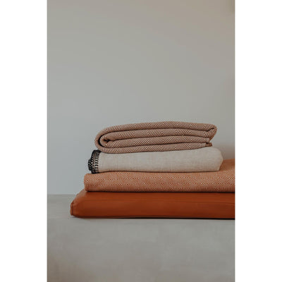 Sema Herringbone Cotton & Wool Blend Blanket Camel - Camel - Blanket